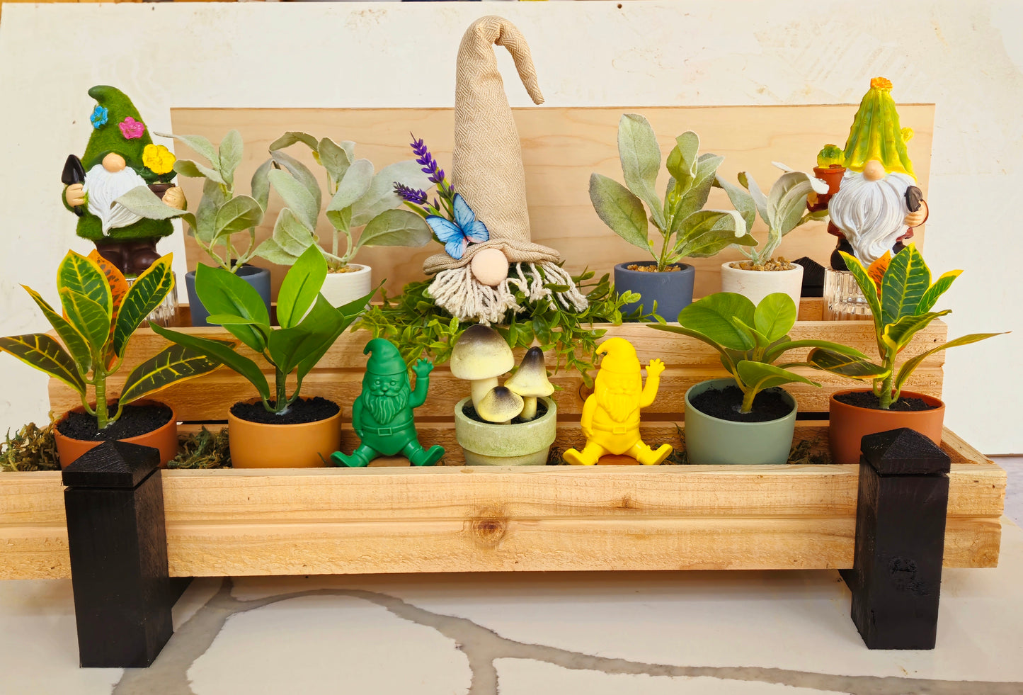 Cedar Wood Succulent/Small plant 2 Tiered Planters
