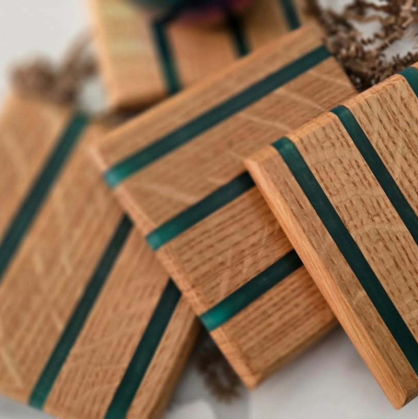 Wooden Epoxy Coaster Set
