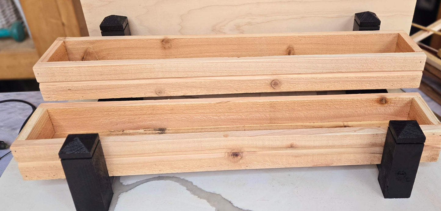 Cedar Wood Succulent/Small plant 2 Tiered Planters