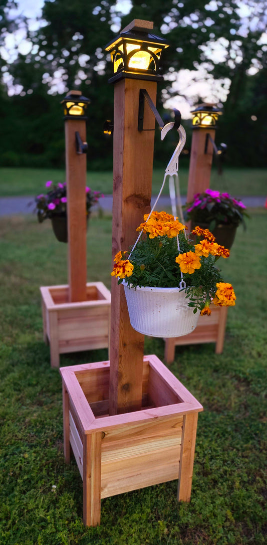 Cedar Planter Box with 4Ft, Post