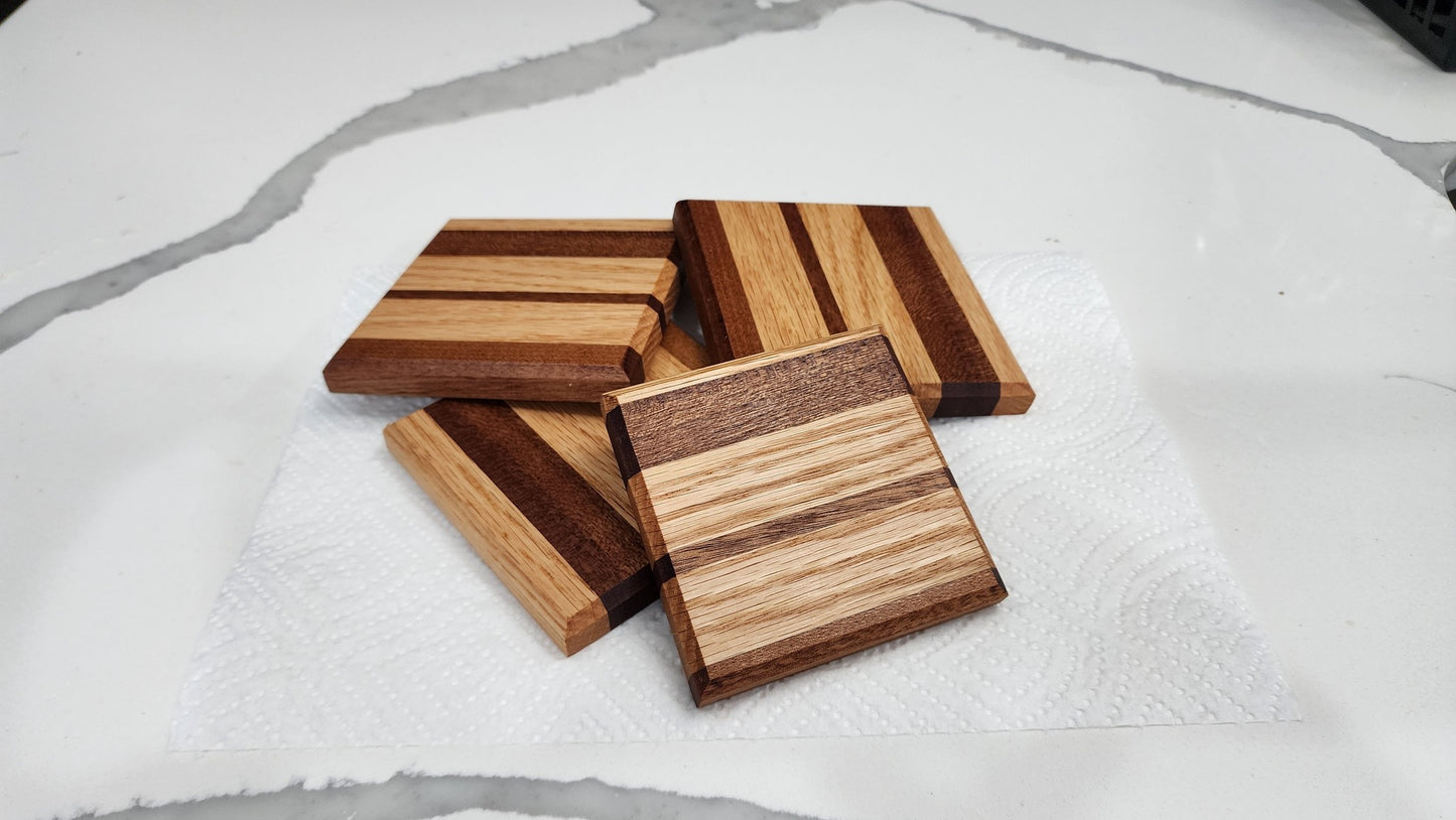 Wooden Striped Coasters