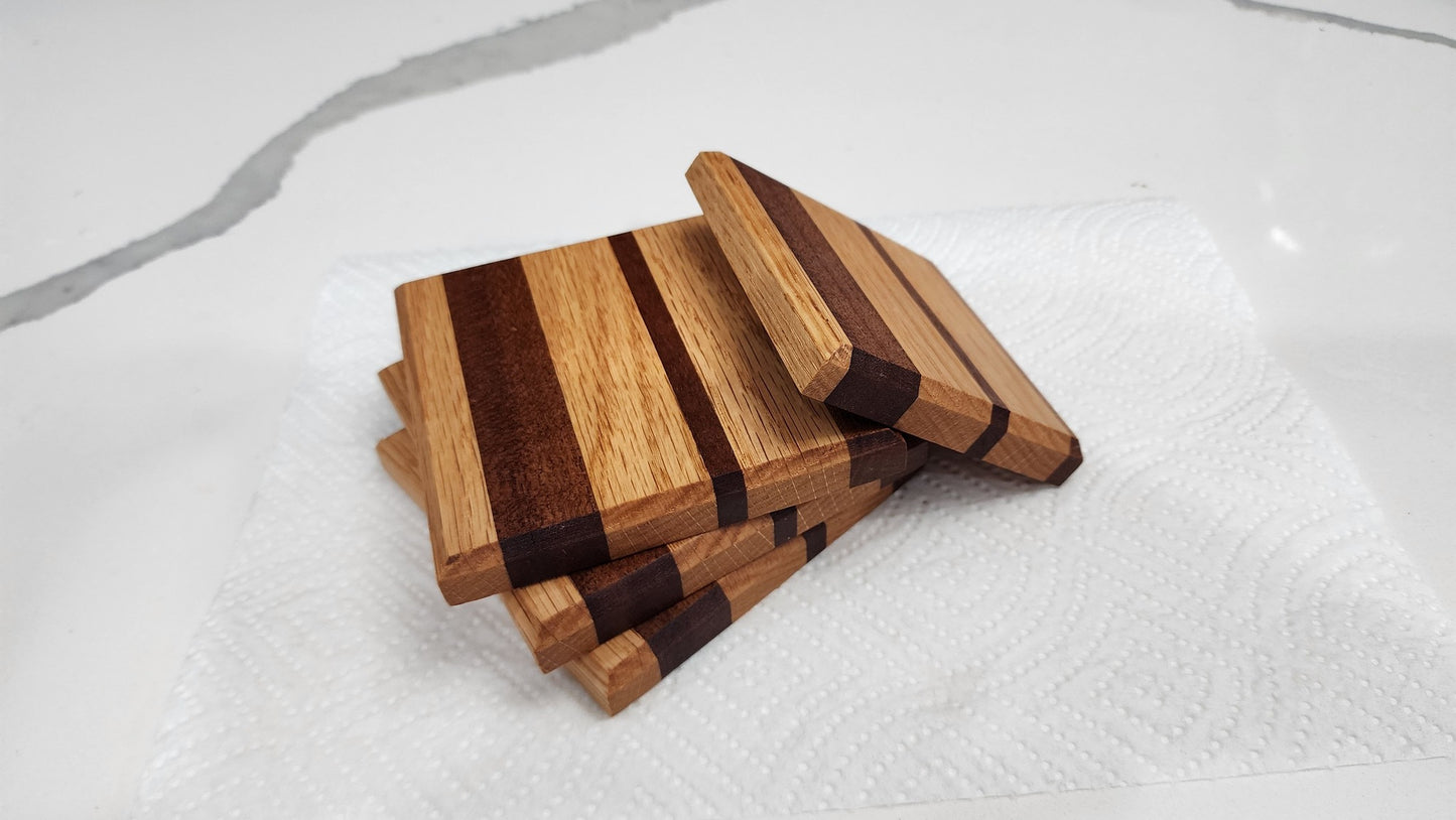 Wooden Striped Coasters